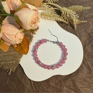 Elegant Pink Beaded Bracelet